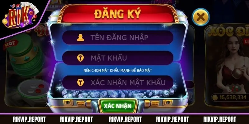 Hoàn thành thông tin đăng ký account cổng game